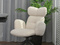 Boucle Chair Cream Black Legs MADELINE