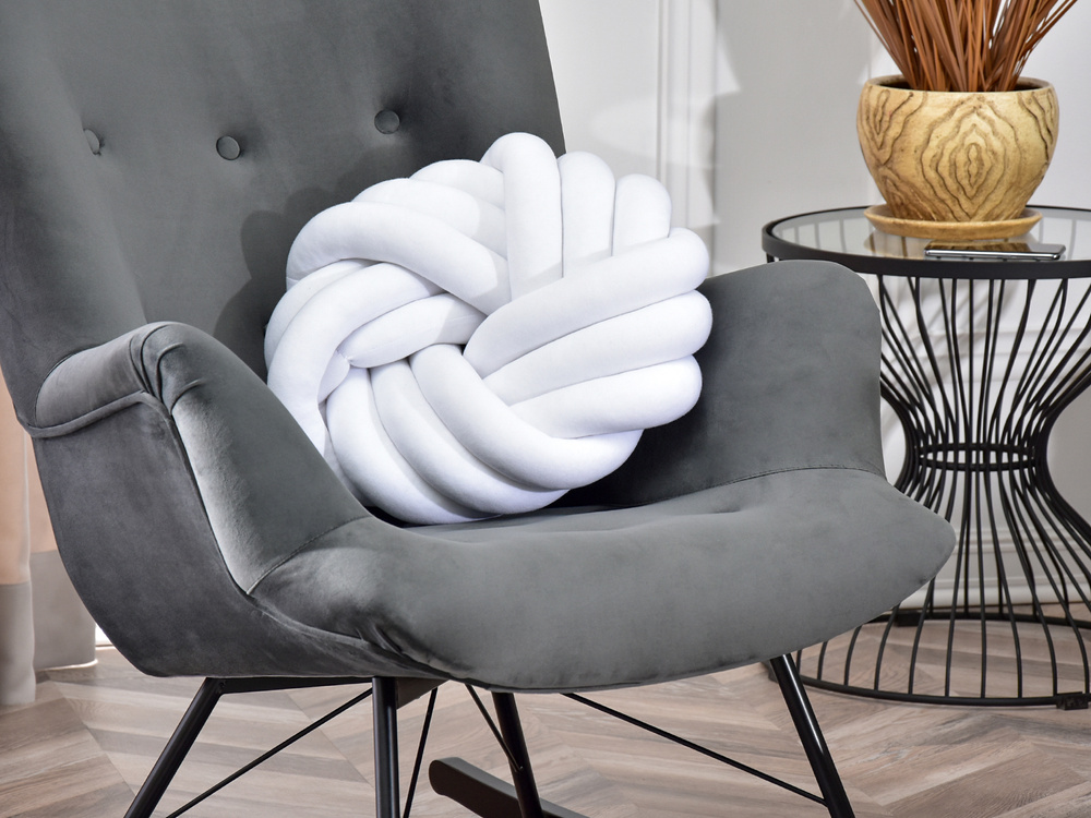 Velourlænestol grå sorte ben LAUREN