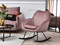 Pink velourlænestol med sorte ben COCO