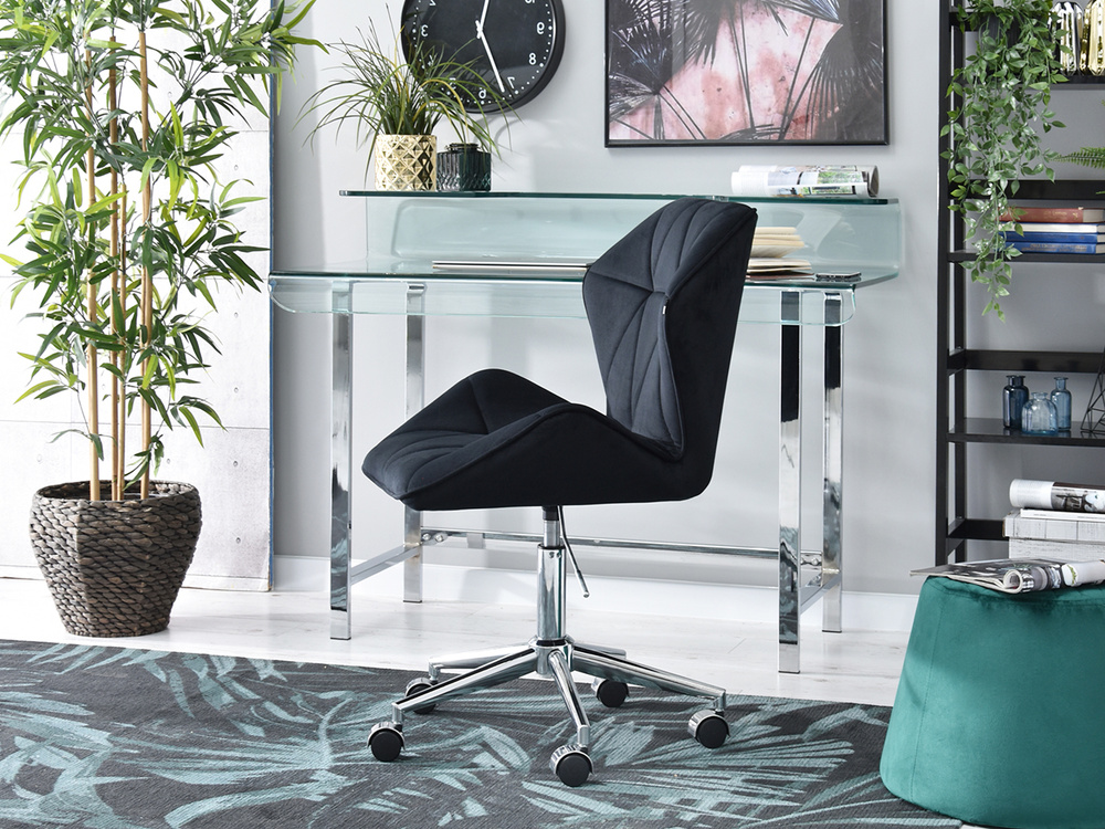 Velour-lænestol med sorte kromben VELO-MOVE