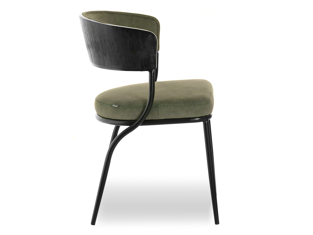 Sort/kakifarvet moderne stol med sorte ben MALIA