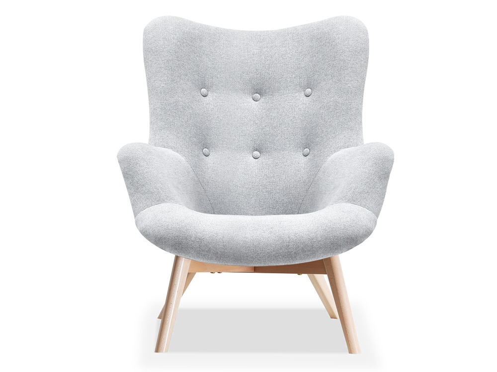 Skandinavisk lænestol lysegrå ben i bøg FLORI