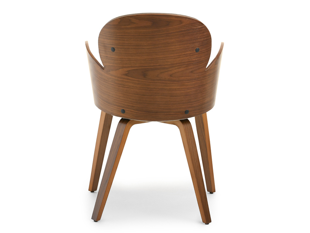 Velourstol med ben i beige valnød ARIA