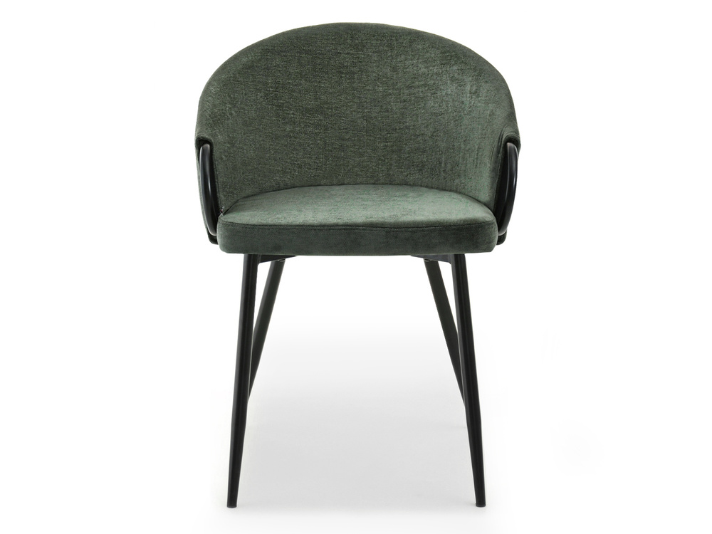 CLARA grøn stol med sorte ben