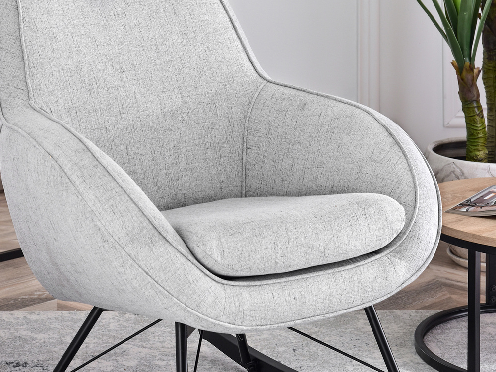 Moderne lænestol med grå, sorte ben COCO