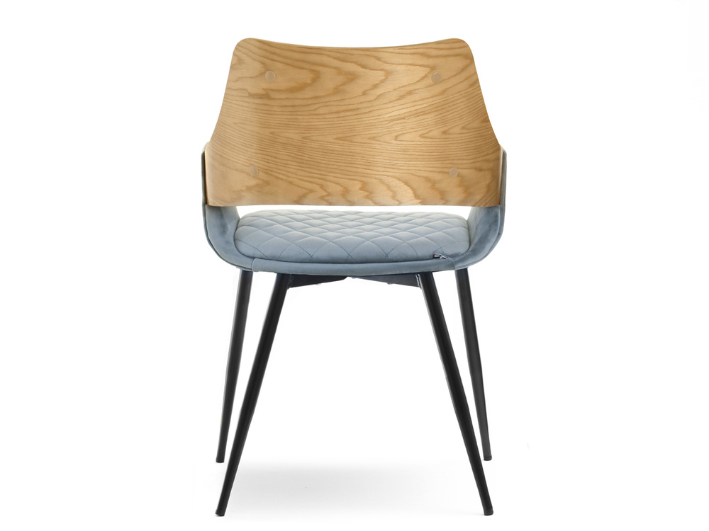 Velourstol grå/eg med sorte ben MORGAN