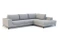 Grå hjørnesovesofa med opbevaring højre BOLOGNA