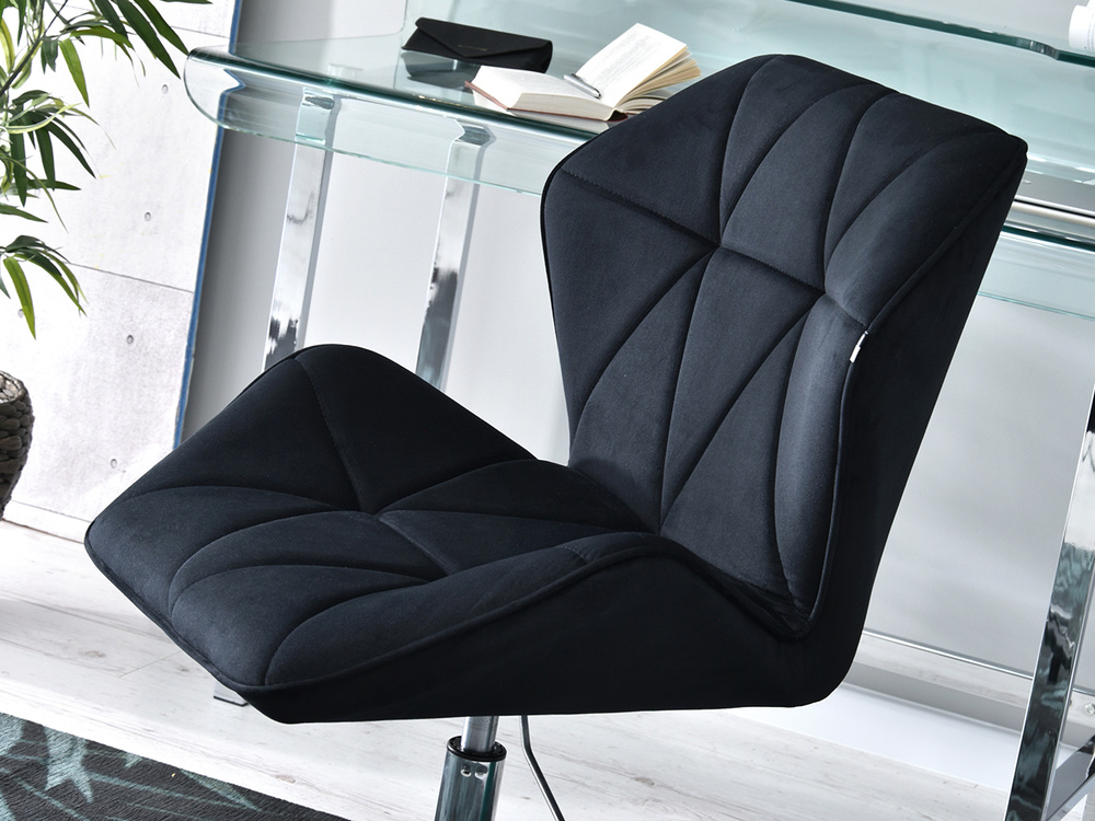Velour-lænestol med sorte kromben VELO-MOVE