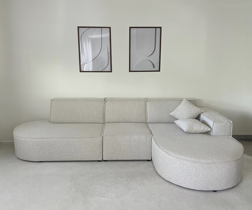 Beige hjørnesofa højre PARMA P