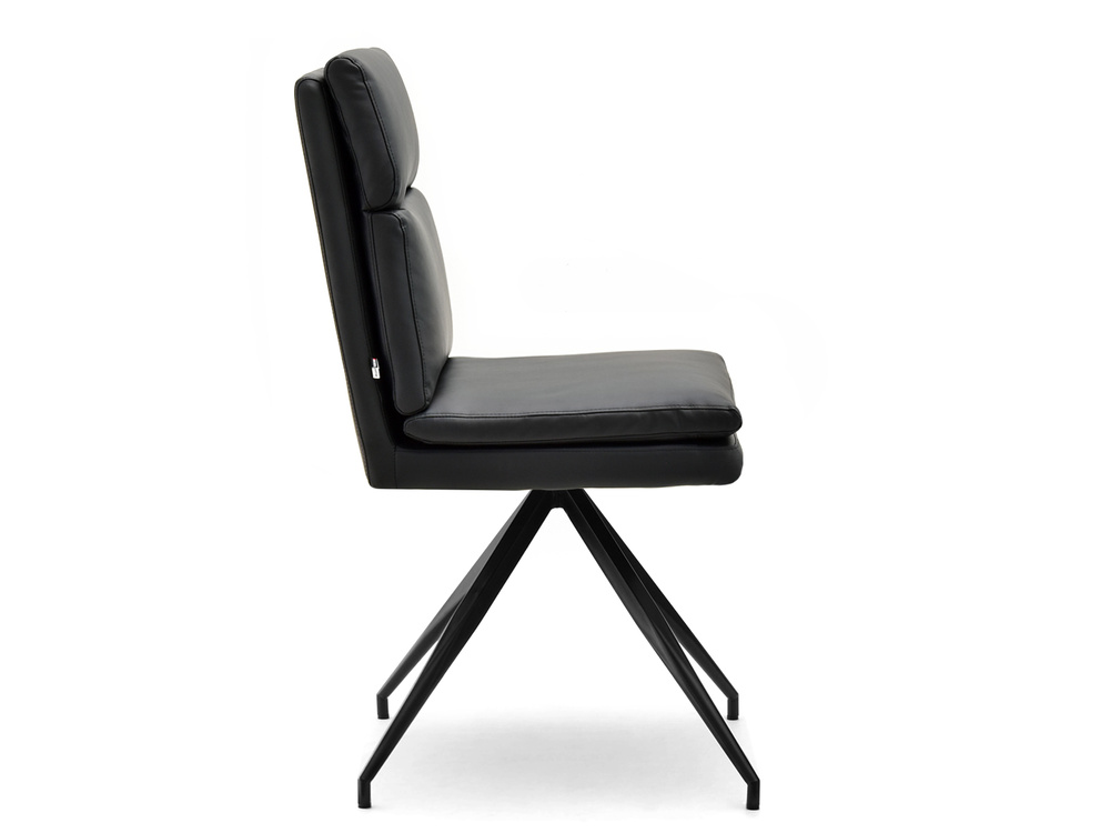 RALPH sort læderstol sorte ben