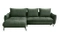 Grøn hjørnesofa med sovefunktion højre VIGO