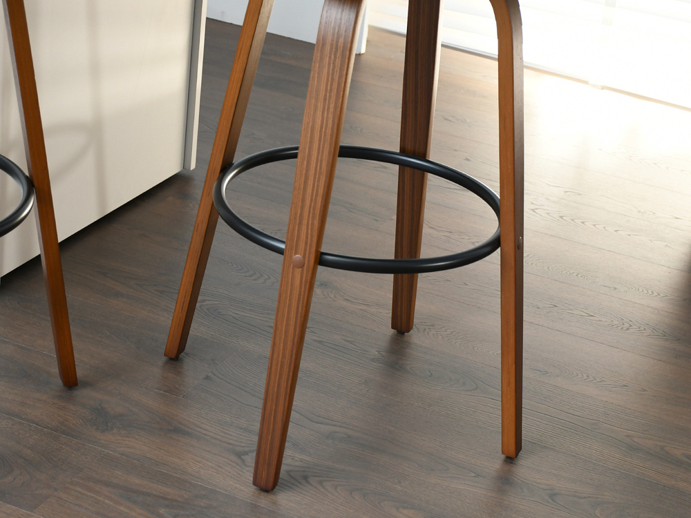 Hocker sort krom ben valnød HOCKER valnød