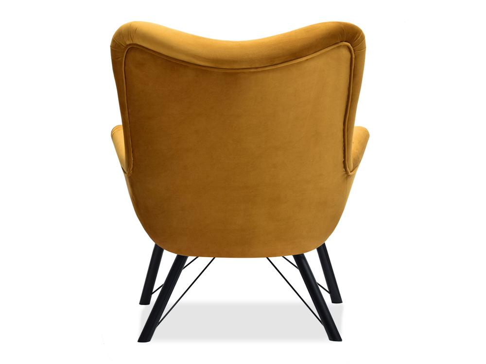 Lænestol i honningvelour med sorte ben DALTON