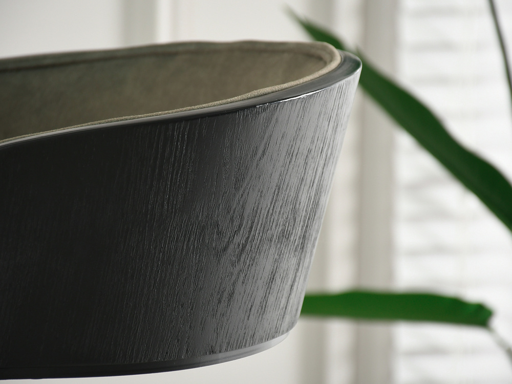 Sort/kakifarvet moderne stol med sorte ben MALIA