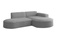 Grå lille sofa med afrundede kanter højre PARMA MINI