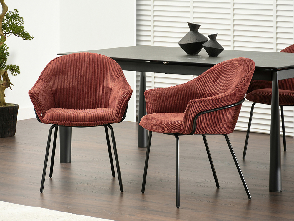 Kobberstol med sorte ben VIVIEN