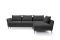 Hjørnesofa med sovefunktion grafit til højre Calabrien