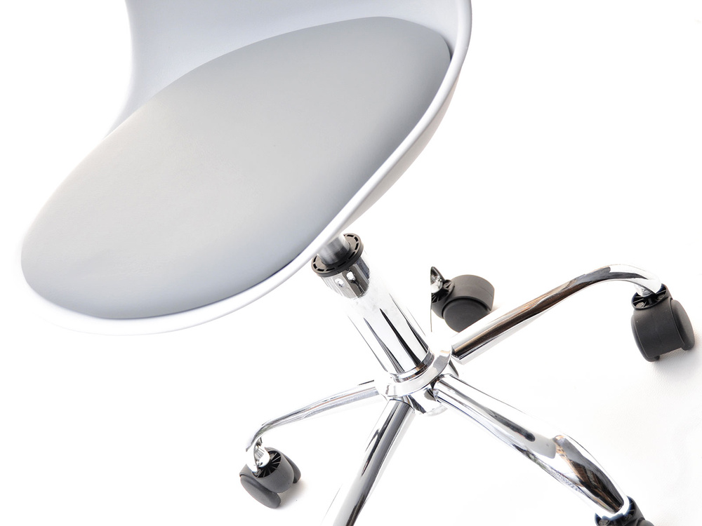 Kontorlænestol hvid/grå med kromben FOOT