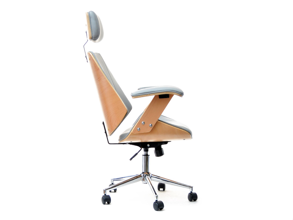 Kontorlænestol bøg/grå kromben FRANK