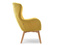 Velourlænestol med gule bøgeben LETA