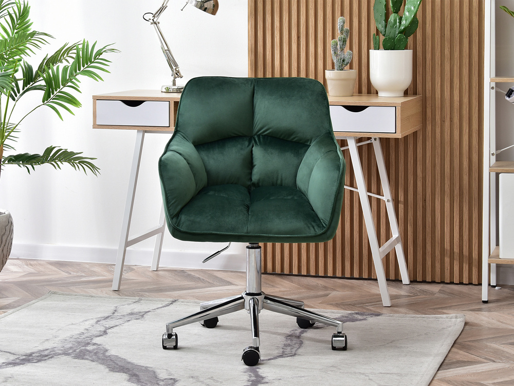 Grøn lænestol med kromben ISLA