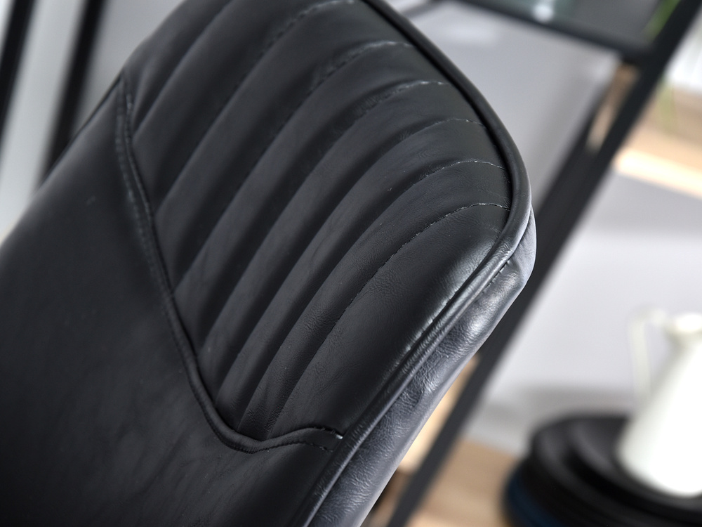 Hocker sort økologisk læder sort ben AZRA