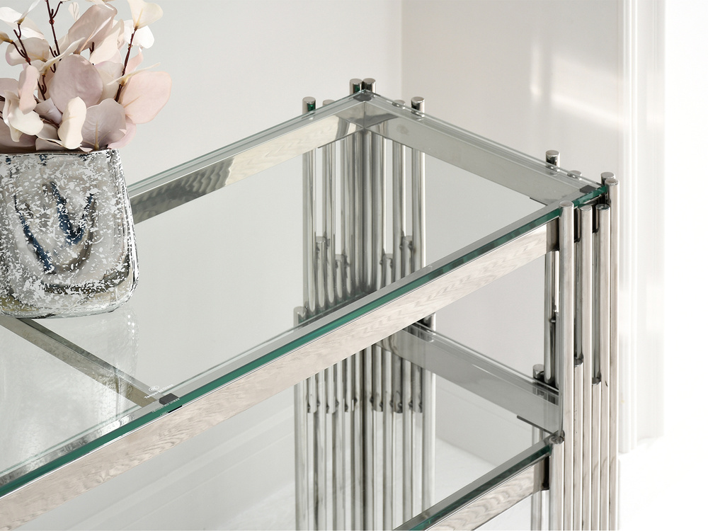 New York-konsol, glas, kromramme BARBADOS