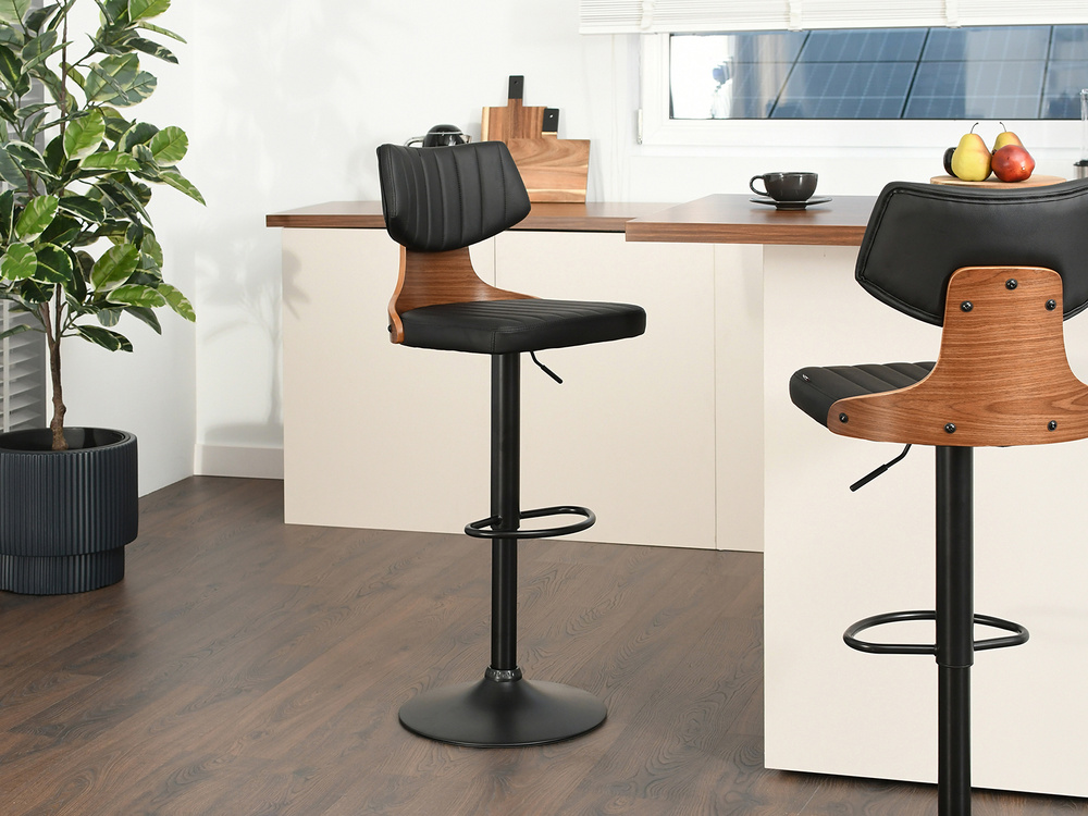 Valnød hocker sorte ben sort/valnød ROTTO