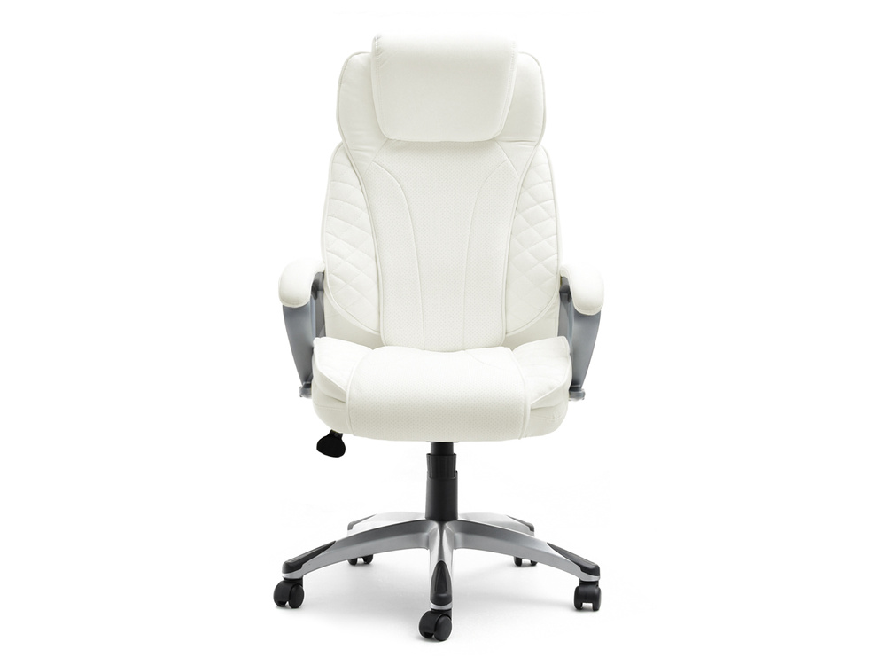 Kontorlænestol med hvide, grå ben HAMPTON