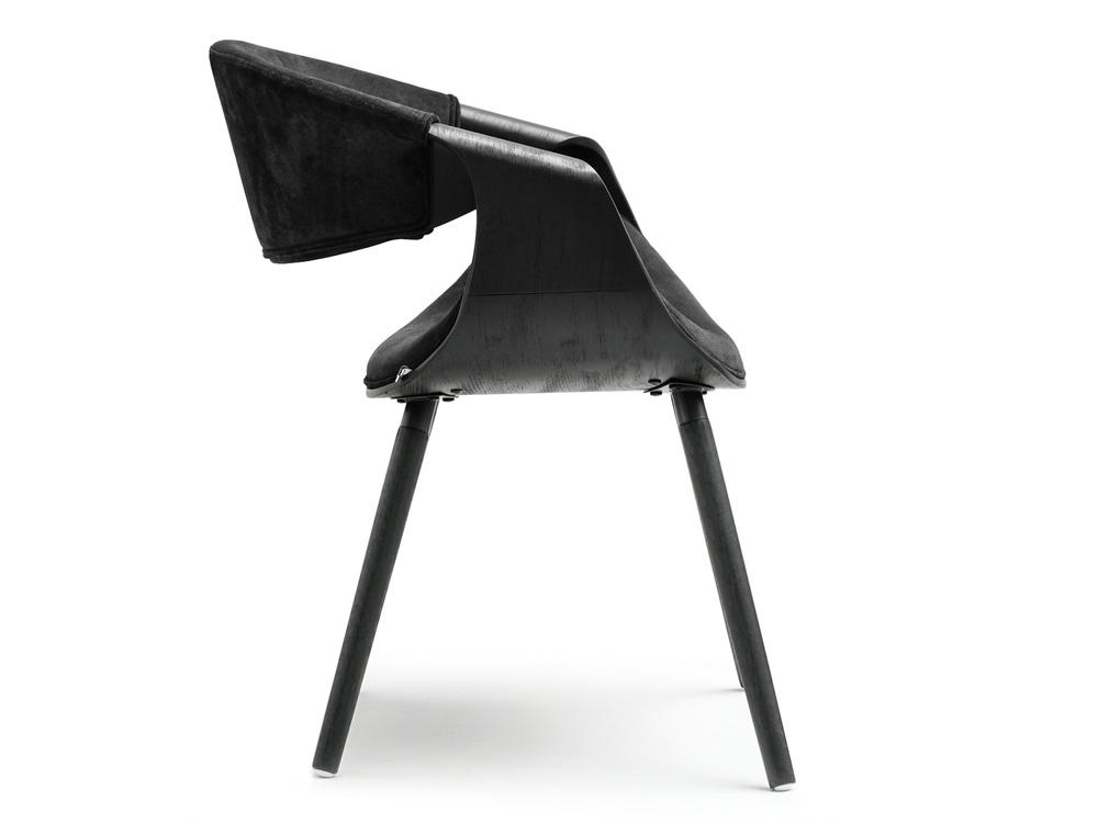 Designerstol sorte træben/sort BENT