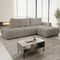 Grå hjørnesofa med sovefunktion højre SOLETTO