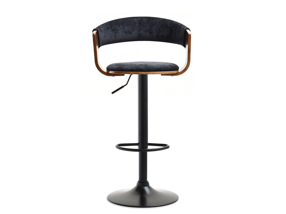 Velour hocker sort/valnød sort ben ROTTO