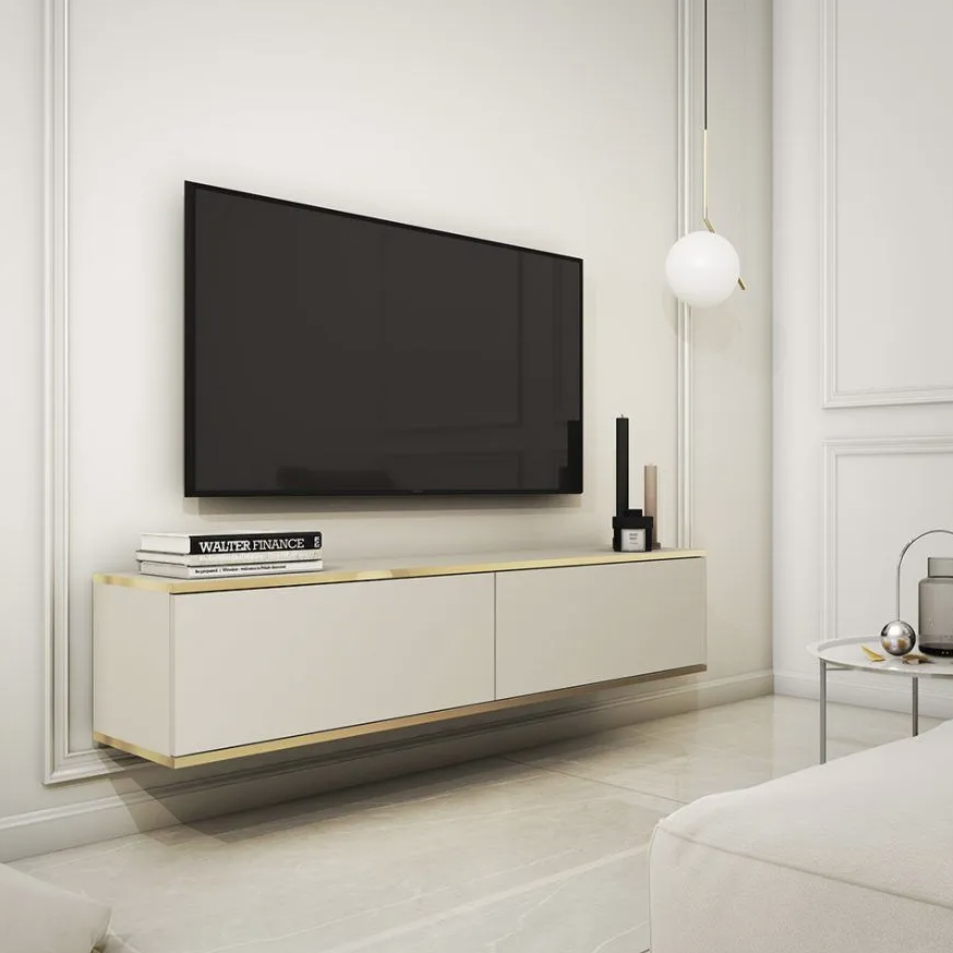 Beige tv bænk 135 cm ORO
