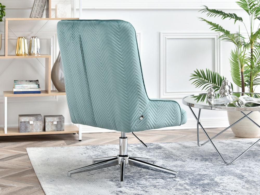 Turkis lænestol med ben i krom BILBAO