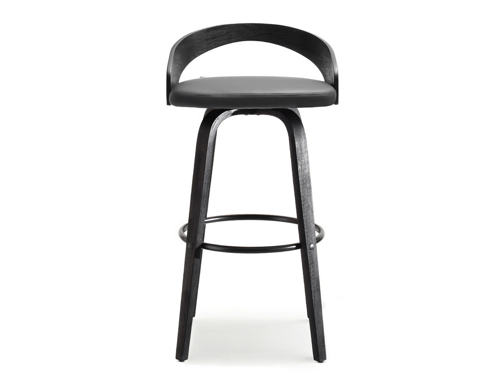 Hocker sort økologisk læder sort ben INDUSTRIAL HOCKER