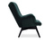 Velourlænestol med grønne, sorte ben FLORI