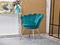 Lænestol i turkis velour med ben i krom LAZAR
