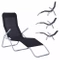Sammenklappelig liggestol sort 160 x 58 x 97 cm