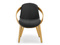 Egetræsstol sort sæde egetræsben LAGOS