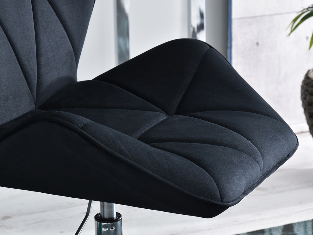 Velour-lænestol med sorte kromben VELO-MOVE