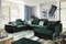 U sofa Rosso mørkegrøn venstre 350x225x78 cm