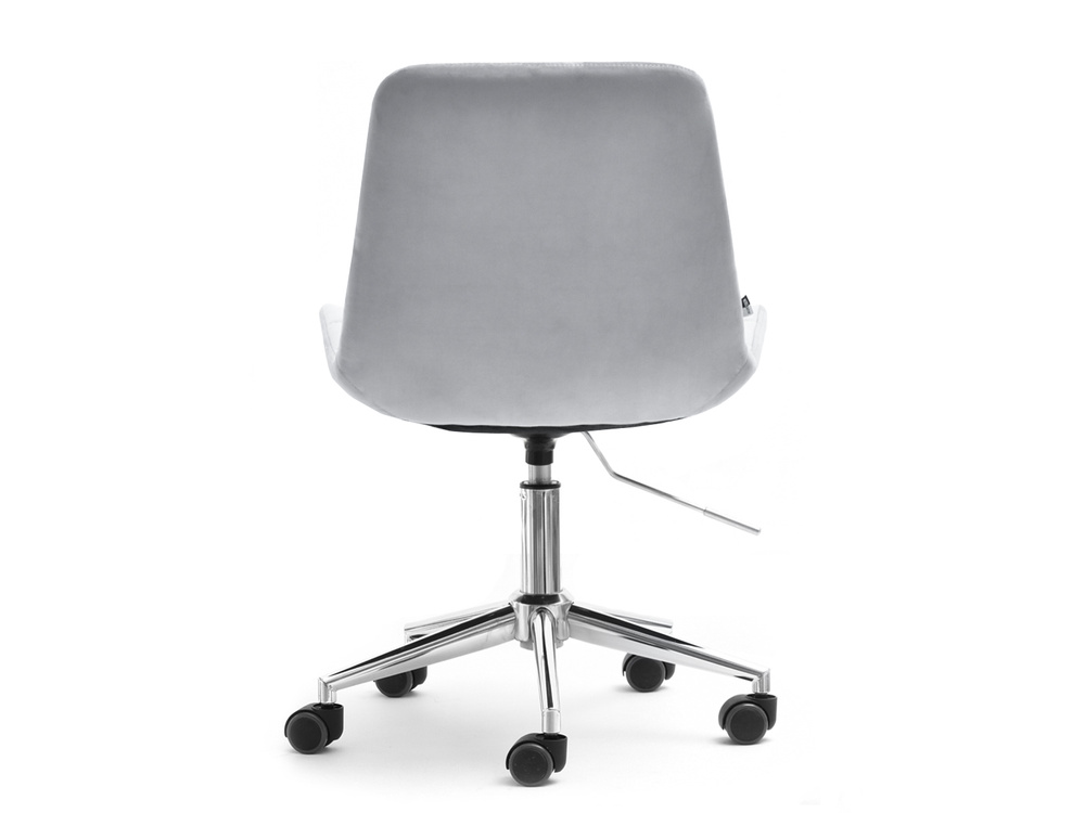 Velourlænestol med grå kromben ELIOR