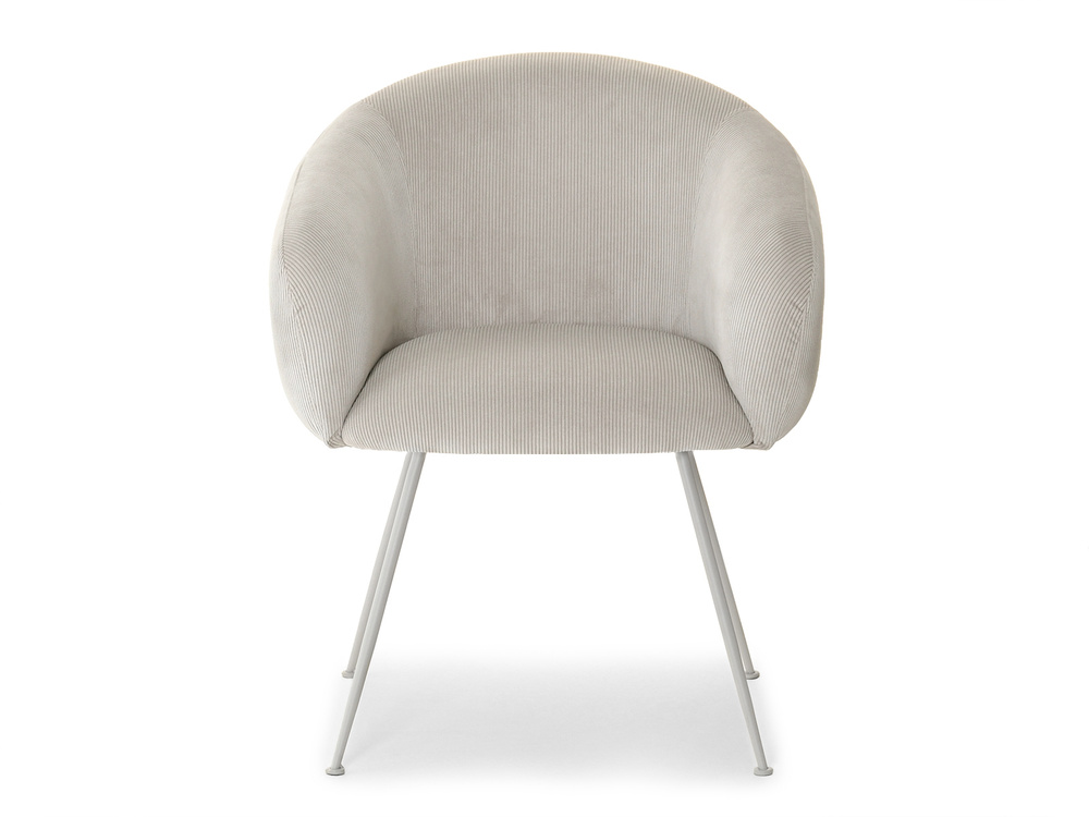 Fløjlsstol beige grå ben MIDO