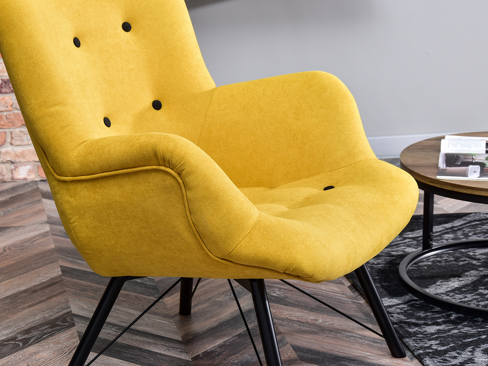 Lænestol med gule, sorte ben DALTON