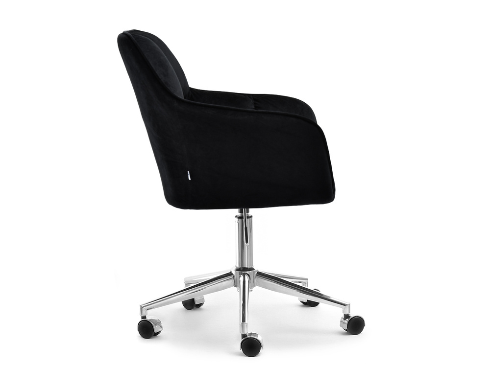 Velourlænestol med sorte kromben ISLA