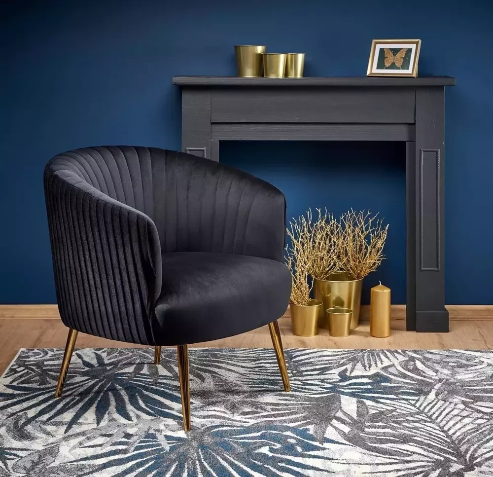 Sort lænestol Crown