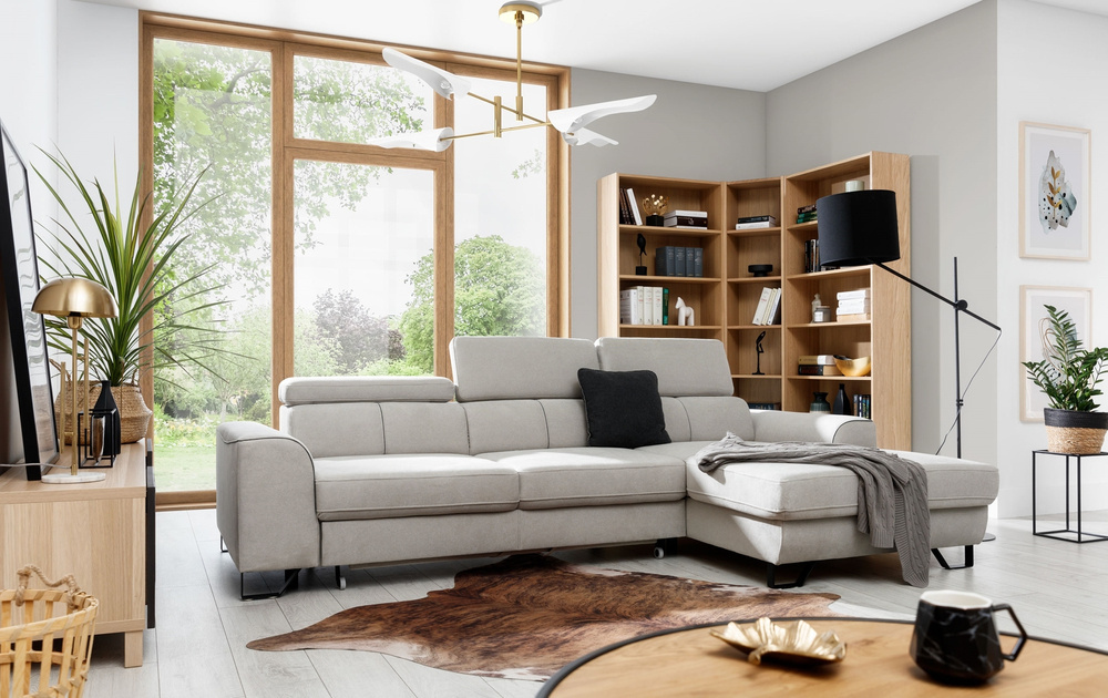 Hjørnesofa med beholder sort ASTI MINI