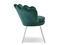 Velourlænestol med grønne kromben LAZAR