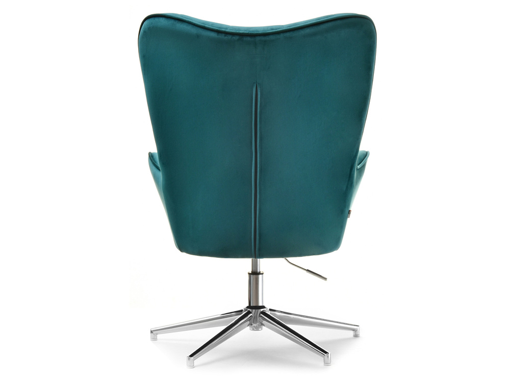 Lænestol i turkis velour med TRINI-ben i krom