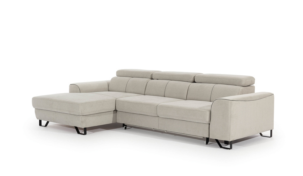 Hjørnesofa med beholder beige ASTI MINI